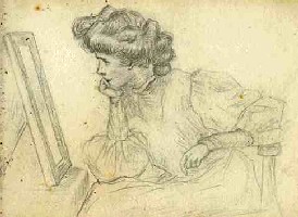 Woman looking in mirror